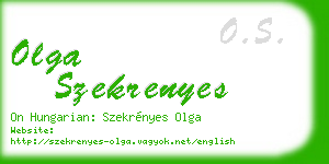 olga szekrenyes business card